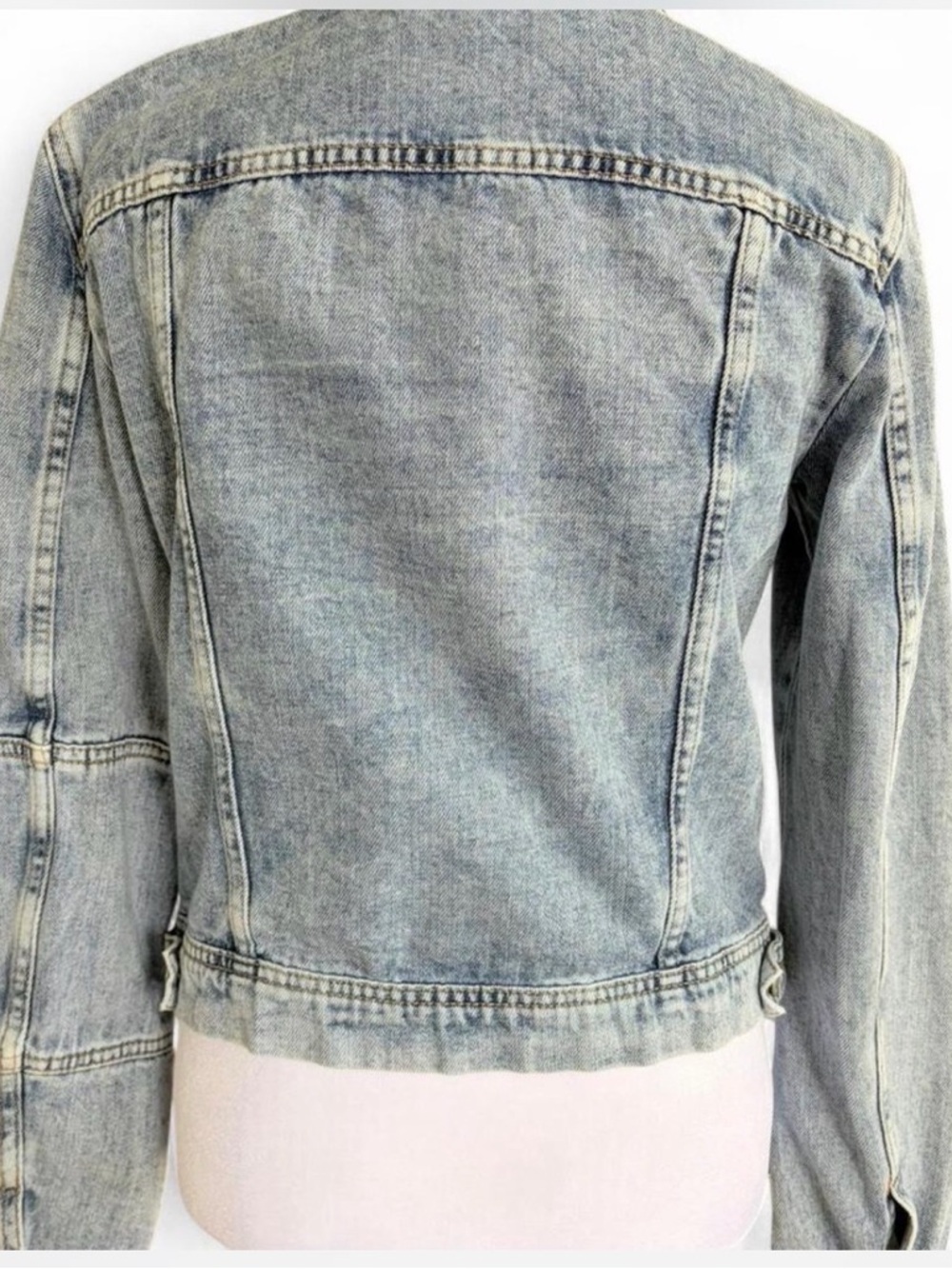 Free People Faded Light Blue Denim Jacket - Picture 4 of 7